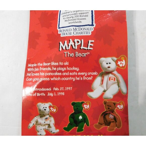 Ty Beanie Babies Set of 4 McDonalds Bears Exclusive Glory Britannia Erin Maple - Picture 11 of 16